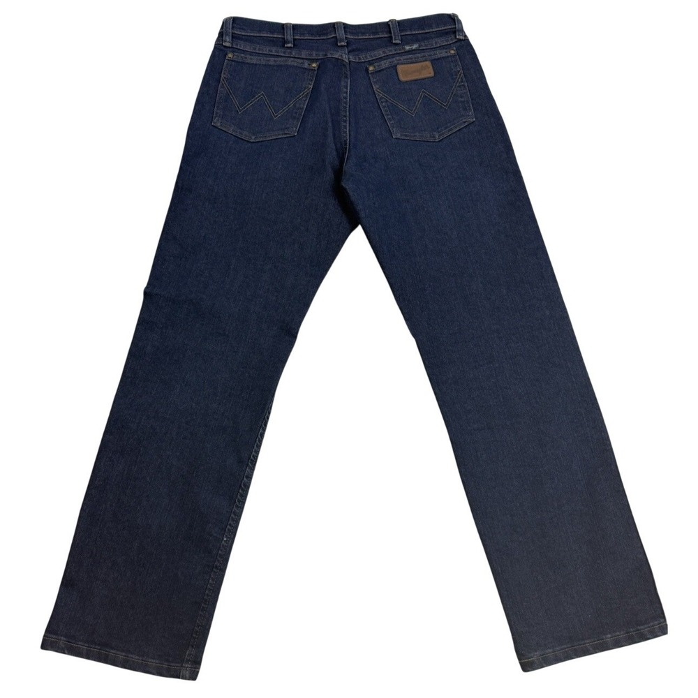 Wrangler Premium Performance Cowboy Cut Regular Fit Dark‎ Wash Jeans Mens 34x32